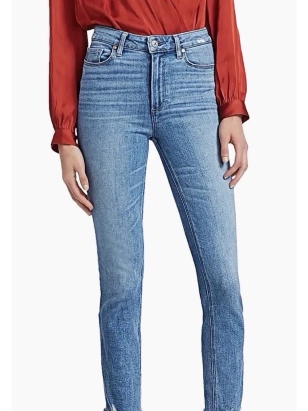 PAIGE Mid Wash High-Rise Skinny Jeans